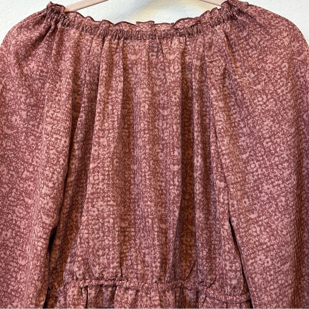 Universal Thread Mauve Peplum Blouse | Boho Cottagecore Ruffle Top SZ S NWT - Picture 6 of 6